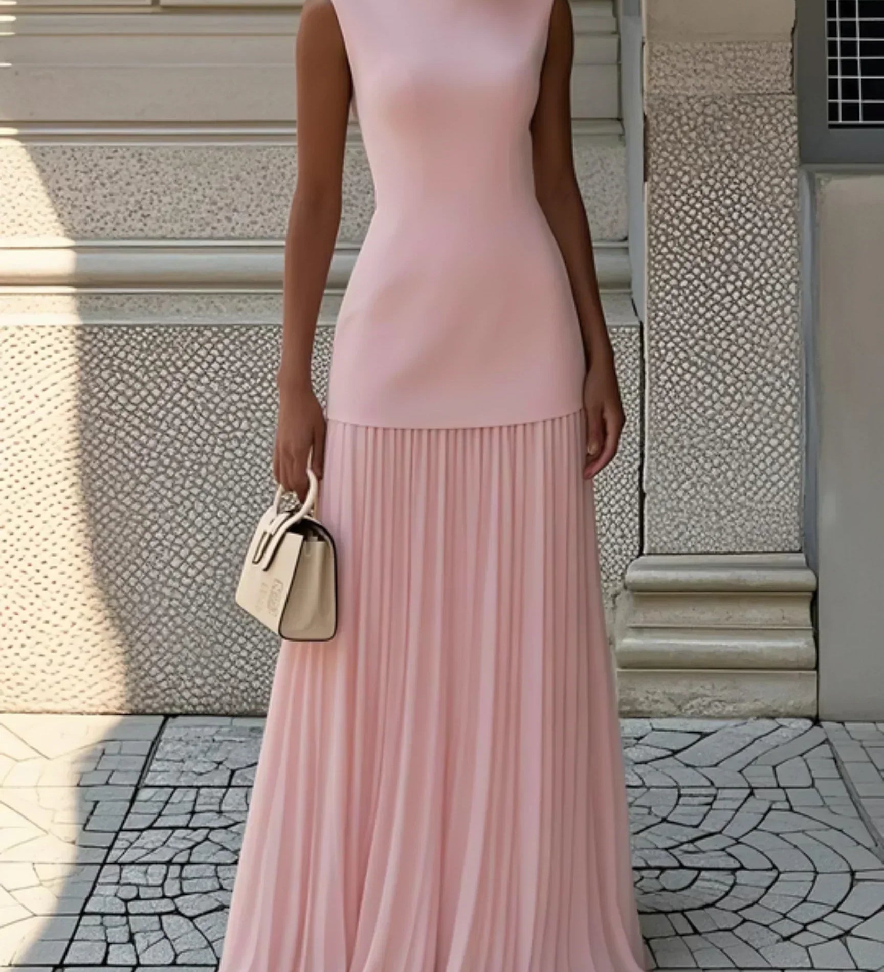 Molly | Rochie lungă plisată
