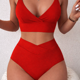 Anișoara – V-Wrap bikinio komplektas aukštu liemeniu