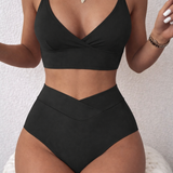 Anișoara – V-Wrap bikinio komplektas aukštu liemeniu