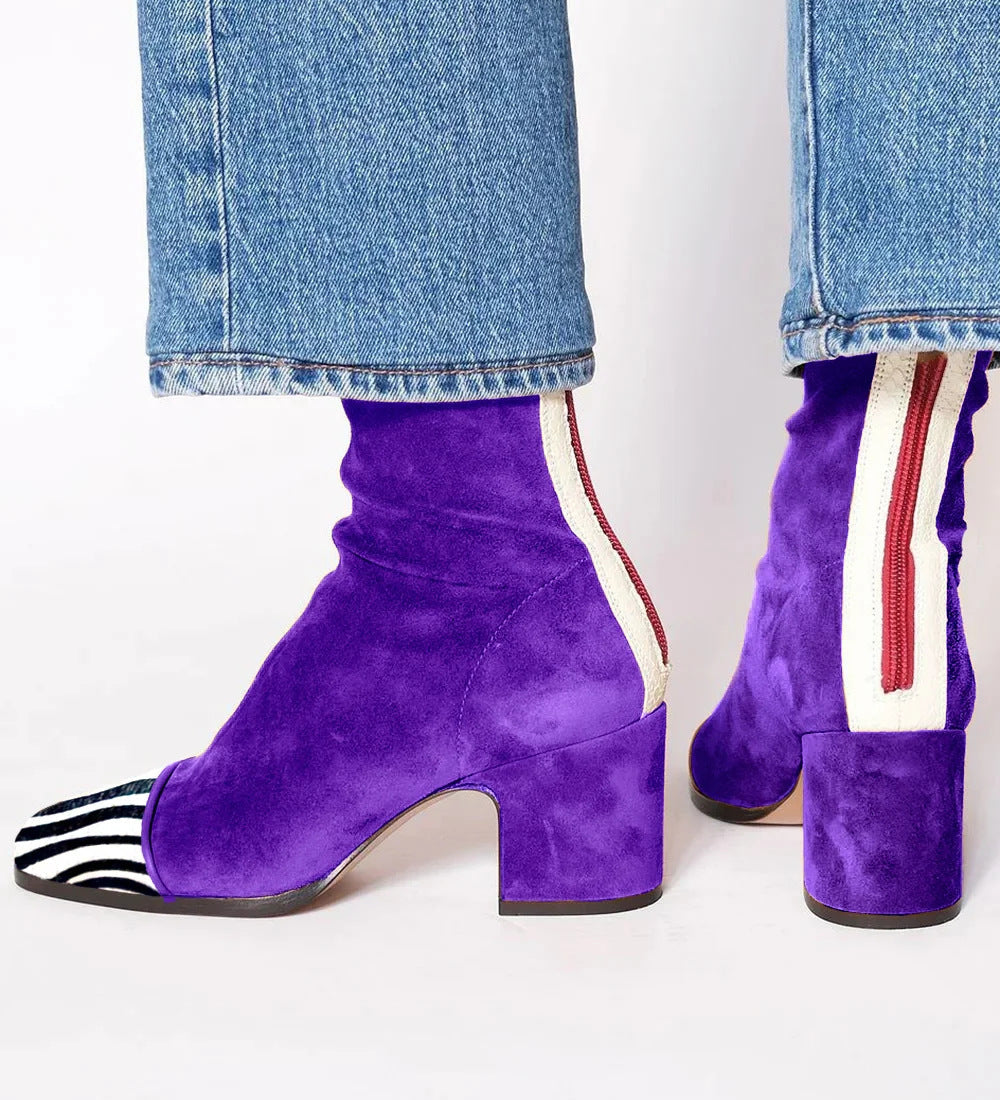 Victoria – Botine Cu Toc Pătrat