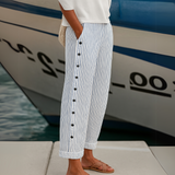 Caitlin | Kelnės su sagomis ir elegantiškais dryžiais