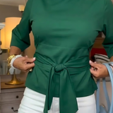 Daria – Elegantiškas topas su juostele iš Italijos