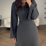 Nadia – Žakardo maxi suknelė su rankovėmis
