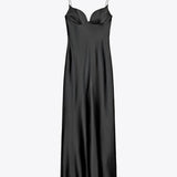„Eska“ – elegantiška moteriška satininė maksi suknelė