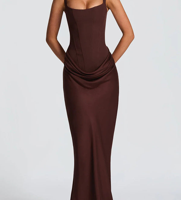 Daria – Rochie Maxi cu Decolteu Pătrat