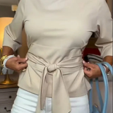 Daria – Elegantiškas topas su juostele iš Italijos