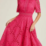 Irina – Midi Dress with Lace and Cut-Outs