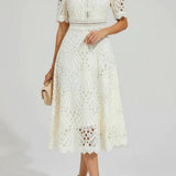 Irina – Midi Dress with Lace and Cut-Outs