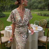 CLARANDRA - MIDI DRESS MADE FROM KUPRA