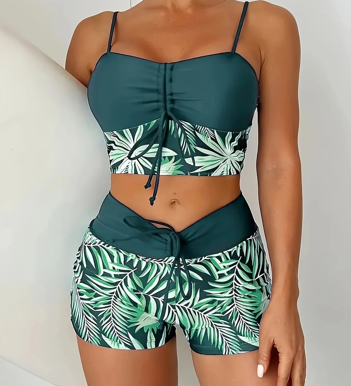 Oana – Set bikini cu imprimeu de frunze