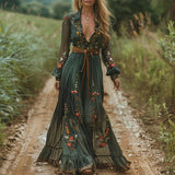Ilinca – Maxi Boho Dress with Flowing Sleeves