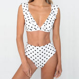 Simona – eleganti bikinio kostiumėliai su V formos iškirpte ir taškučiais