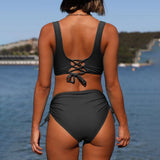 Elisabeta – Aukšto liemens bikini komplektas, kuris lieknina