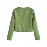 Daria - Žalias Tweed Švarkas" can be rewritten as "Daria - Žalias Tweed Striukė.