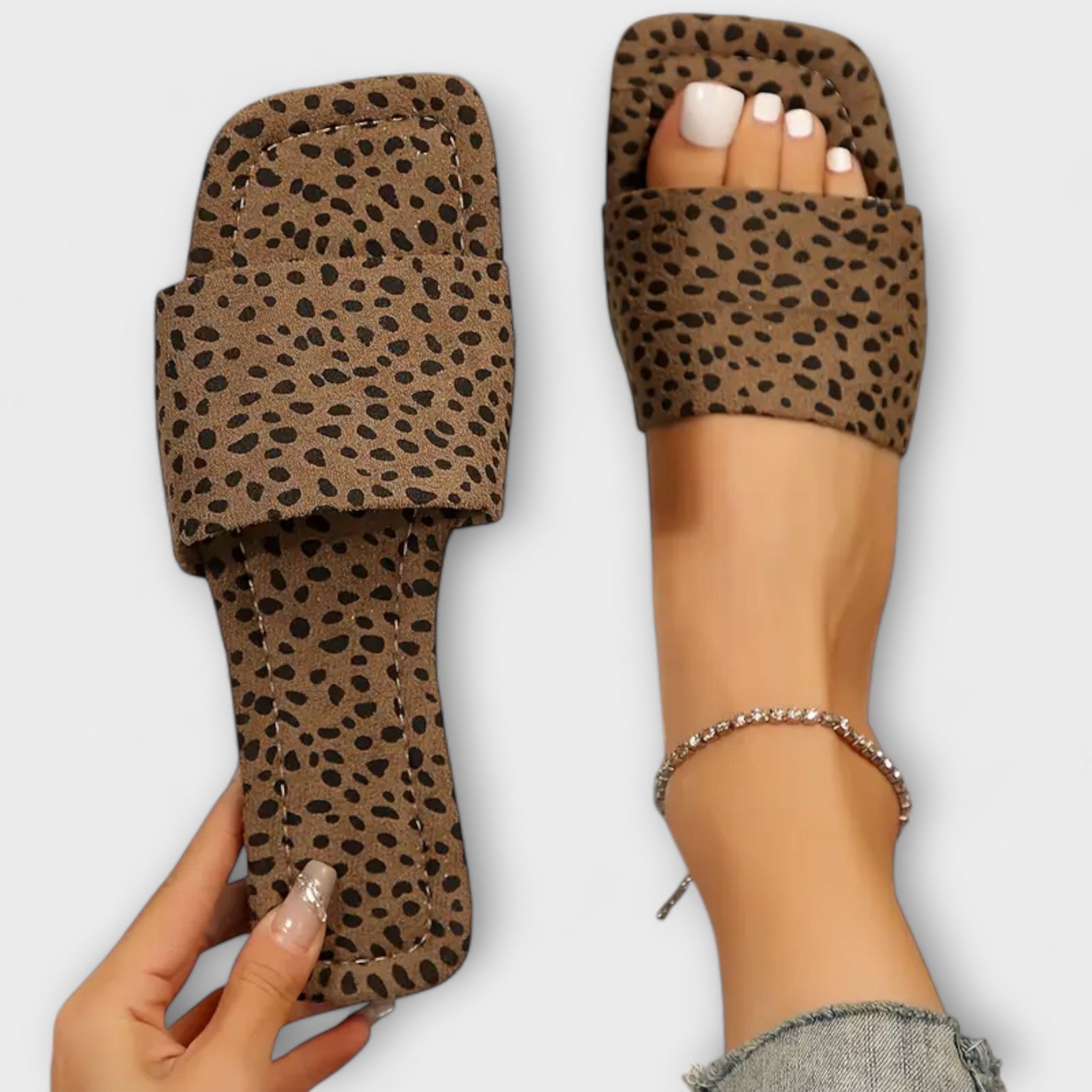 Yasmina - Mokasinai plokščiu padu su leopardo raštu