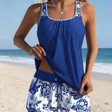 Maria – Top și Șorturi Tankini Imprimat, Două Piese
