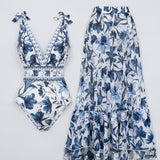 Raluca – Set baie întreg cu fustă maxi florală