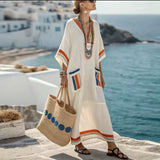 Letiția – Rochie Caftan cu finisaje contrastante
